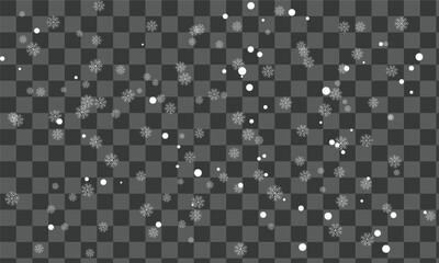 Transparent Snowfall Overlay Background &ndash; Winter Snow Effect Vector &ndash; EPS 10