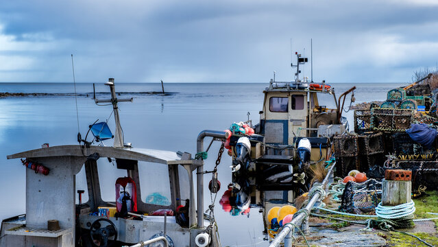Lobster boats in Brora Harbour