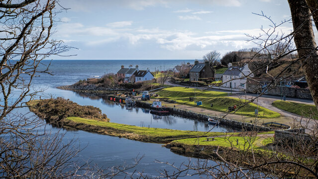 Brora harbour in Sutherland in the Highlands