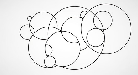 Simple Black Line Circles Pattern.