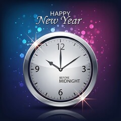 New Years Eve Clock Countdown - A Festive Celebration of Time.