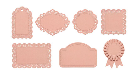 Pastel paper lace tags .