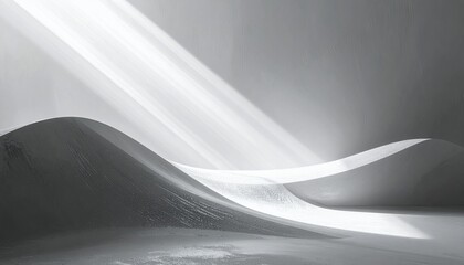 부드러운 곡선과 빛의 조화가 돋보이는 미니멀한 흑백 추상 배경으로 현대적인 디자인과 우아한 분위기를 연출하며 다양한 창의적인 프로젝트에 활용하기 적합한 고품질 그래픽 이미지입니다.