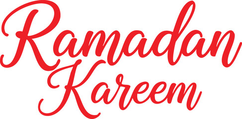Red cursive text Ramadan Kareem © JANNATUL FERDOUSH