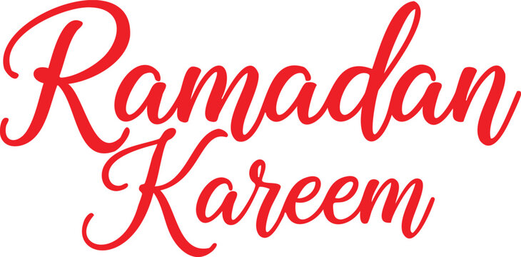 Red cursive text Ramadan Kareem