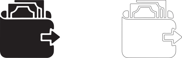 Cash out vector icon. Withdraw money symbol. Payout sign.