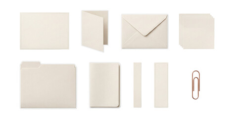 Flat-lay minimal paper goods .