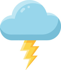 Obraz premium Thunderstorm Cloud Illustration with Lightning Bolt Symbol for Weather Forecast, Storm Warning, Climate Concepts, and Vector Graphic Design
