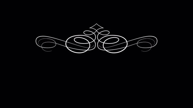 Elegant White Swirls and Ornate Design on a Dark Background for Creative Projects.