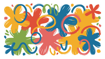 Obraz premium Abstract Colorful Paint Splashes And Rings On White Keywords: abstract, art, background, bright