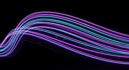 Abstract Energy Stream: Dynamic streams of vibrant light dance across the darkness, creating a captivating visual symphony of movement and energy. 