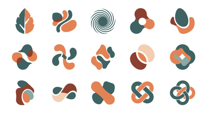 Abstract organic shapes, modern graphic design elements