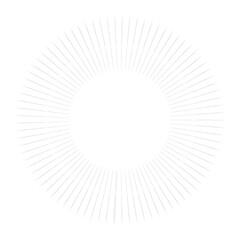 Minimal Radial Sunburst Circle Frame Vector with Thin Line Rays