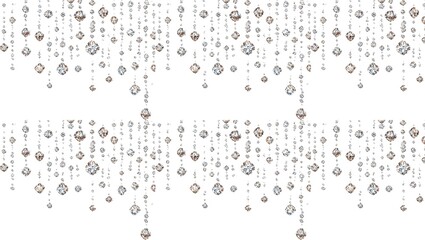 Obraz premium Sparkling diamonds falling gently on white background