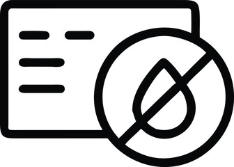 Waterproof Document Protection Symbol for Liquid Resistant Materials and Security