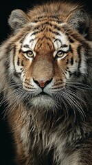 Obraz premium A fierce tiger gazes boldly, showcasing its stunning stripes