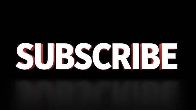Subscribe button on black background with white and red text