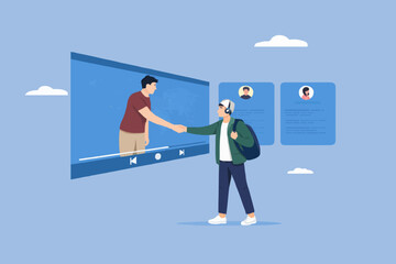 Fototapeta premium People Meeting Online