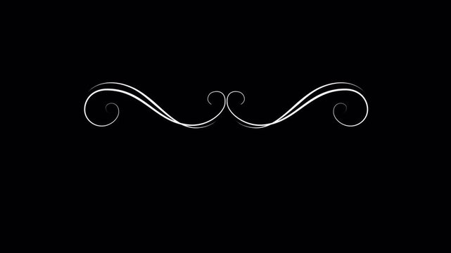 Elegant White Swirls on Black Background for Design and Decoration.