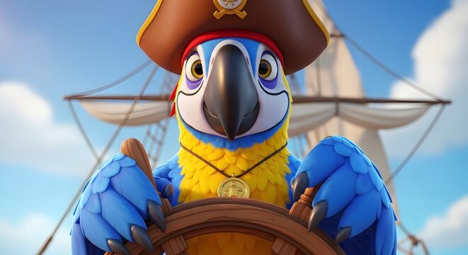 April fool's day cartoon parrot pirate prankster adventure