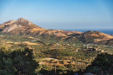 Fototapeta premium Mountainous landscape on the Greek island of Crete during the summer season
