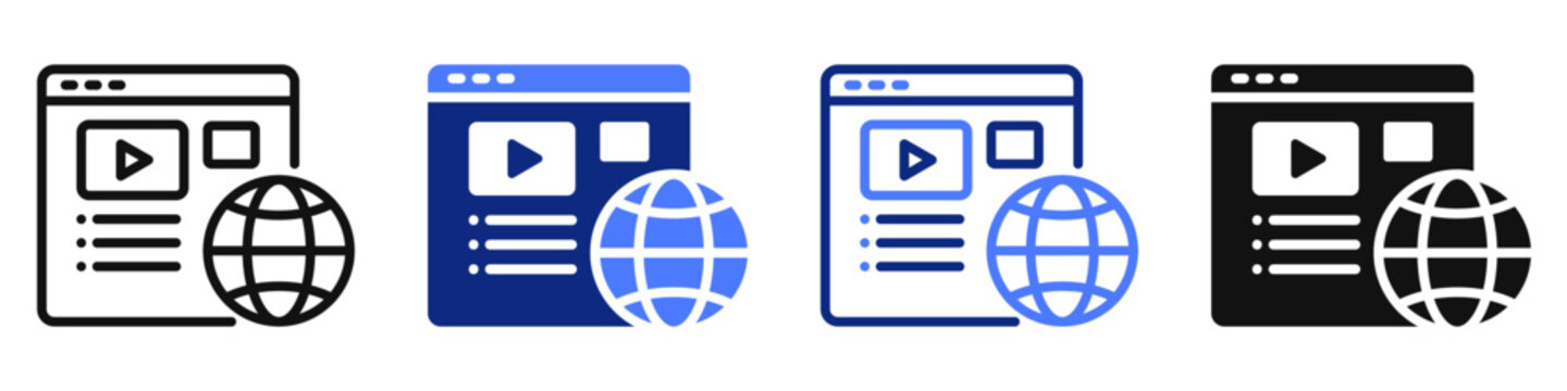 Vector icon or logo of website page in browser window related to internet technology, SEO, web design. Symbol for website or app UI, logo design, illustration