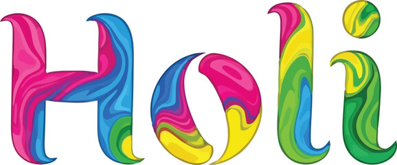 Obraz premium Vibrant Holi celebration illustration with colorful powders and joyful atmosphere