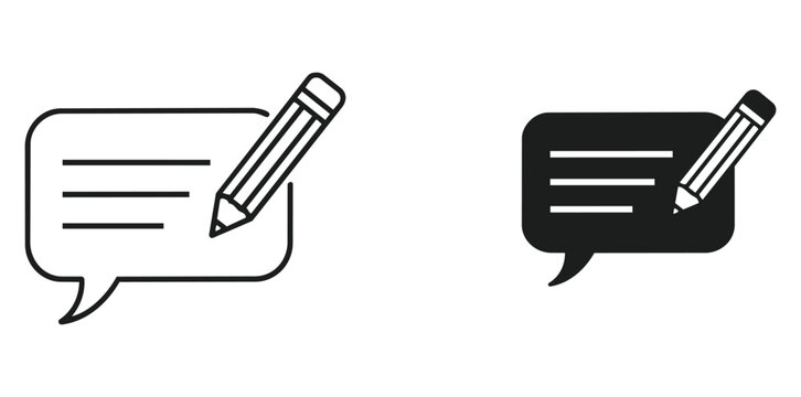 Chat message communication icon set vector icon set editable stroke outline symbol design collection isolated graphic element modern minimal style interface concept vector icon set editable stroke out