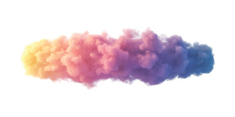 Fototapeta premium Abstract vibrant gradient smoke cloud with pink orange and blue colors isolated on white background vector illustration graphic design
