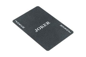 black playing card joker isolated from background