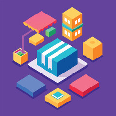Obraz premium isometric e commerce business vector of illustration