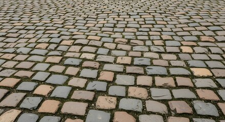 Fototapeta premium Cobblestone Pavement Texture Background Pattern.