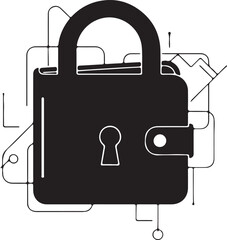 Padlock icon symbolizing security and protection in a digital context with layered design