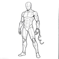 Fototapeta premium Hand drawn sketch of man with handcuffs dangling from wrist.