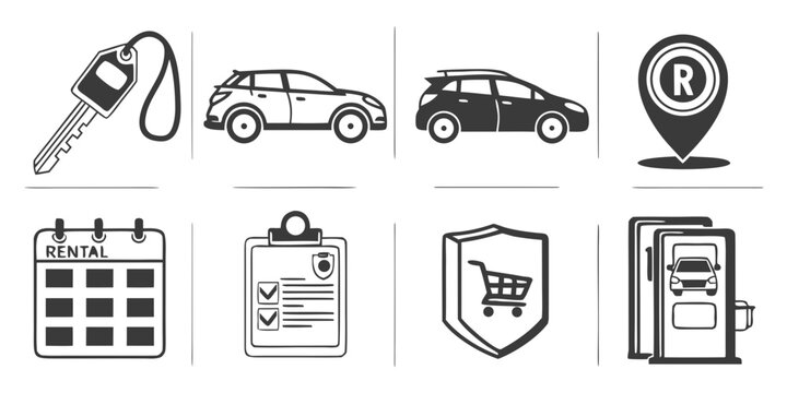 Icons representing various services and functionalities for a modern application Vector