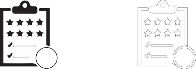 Rating checklist vector icon. Survey symbol. Feedback editable form.
 
