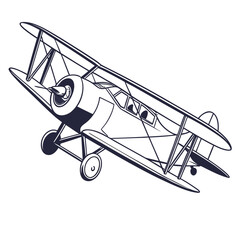 Vintage biplane aircraft in flight airplane © dddd