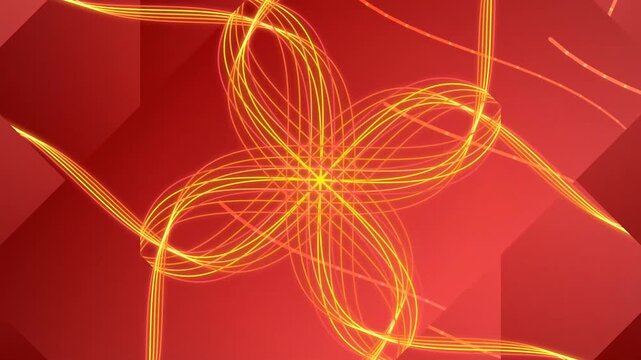 Abstract Orange Lines on Red Background.