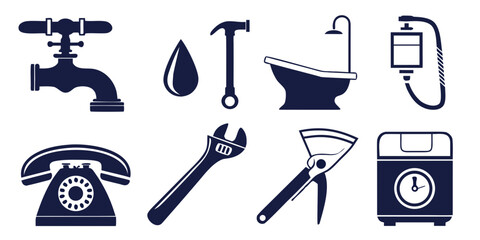 Fototapeta premium A collection of various tools and household items in a simple line art style Vector