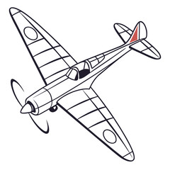 Vintage monoplane aircraft with red tail fin airplane © ni