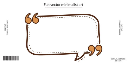 Fototapeta premium Quote bubble speech bubble blank testimonial frame brown