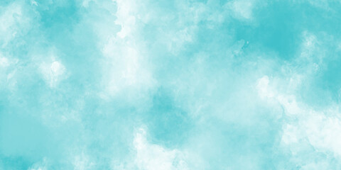 Abstract Turquoise and Blue Watercolor Texture Background with Smooth Cloudlike Mist, Colorful Gradient Ink Splash, Hand Painted Strokes, and Calm Minimalist Artistic Design Backdrop.