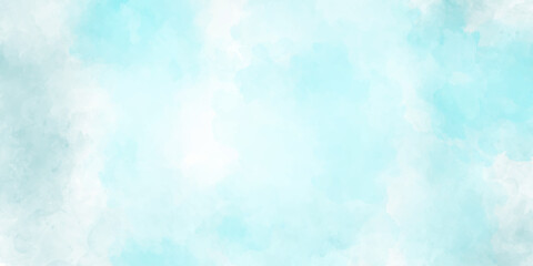 Obraz premium Abstract Turquoise and Blue Watercolor Texture Background with Smooth Cloudlike Mist, Colorful Gradient Ink Splash, Hand Painted Strokes, and Calm Minimalist Artistic Design Backdrop.