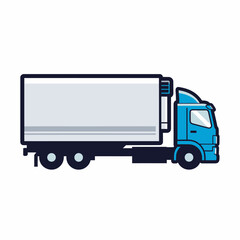 Blue Delivery Truck Illustration.
