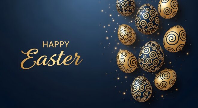 Easter sunday celebration with decorative easter eggs and happy easter greetings