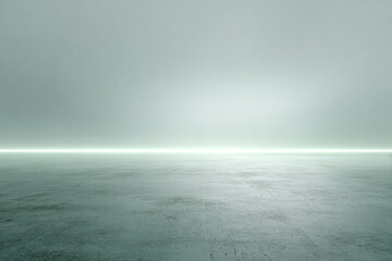 Fototapeta premium Abstract Minimal Tech Background with Artificial Light Lines in Fog