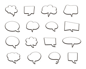Speech bubbles and thought clouds collection. Vector comic book dialogue boxes suitable for chat icon