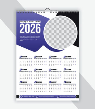 2026 Corporate Calendar Template Fully Editable Printable Planner design