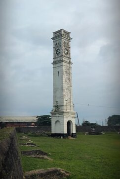 Historic Matara Fort Clock Tower with Colonial Architectural Details