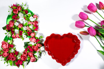 a greeting card with the number 8, made of small delicate flowers. International Women's Day on...